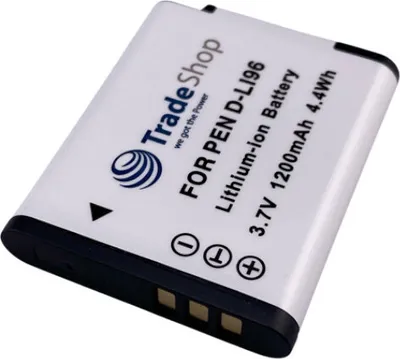 Produktbild von Trade-Shop Li-Ion Akku 3,7V / 1200mAh kompatibel mit Pentax WG-1000 Digitalkamera ersetzt D-LI96 / Kamera-Zubehör Battery