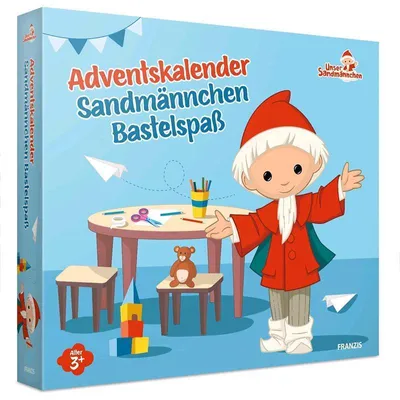 Zdjęcie produktu dla FRANZIS 67360 - Kalendarz adwentowy "Sandmännchen" – kreatywna zabawa, 24 projekty do wykonania i historie do czytania do świąt Bożego Narodzenia, dla dzieci od 3 roku życia