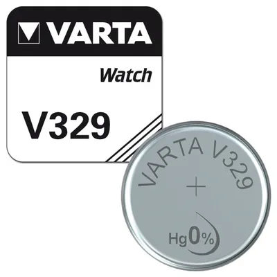 Produktbild von Varta V329, Siler-Oxid (S), 1.55 V, 36 mAh, 7.9 mm, 7.9 mm, 3.1 mm