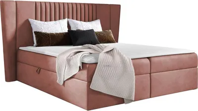 Produktbild von MIRJAN24 Boxspringbett Spark, Doppelbett mit zwei Bettkästen für die Bettwäsche, Ehebett mit Topper und Kopfteil (Magic Velvet 2258, Größe: 140x200 cm)