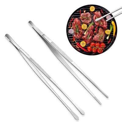 Imagen del producto de Pinza para parrilla de acero inoxidable, de 2 piezas, ideal para la cocina