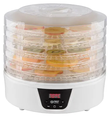 Immagine prodotto di TZS First Austria - Essiccatore, essiccatore automatico, con timer 24h e regolatore di temperatura 35-70°C, 5 ripiani, privo di BPA, essiccatore di frutta con timer, bianco