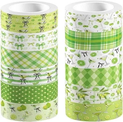 Dekoration - Set mit 12 Rollen - Verschiedene Farben - Blumen - Geeignet für Scrapbooking - Washi Tape Set zum Basteln und