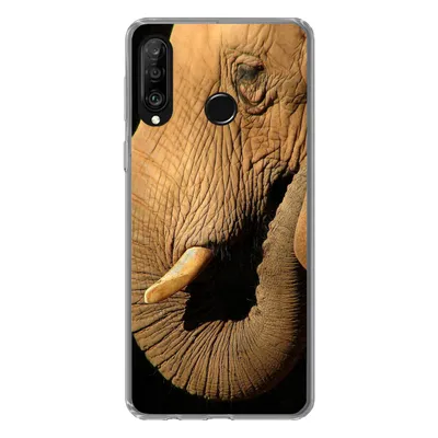 Produktbild von MuchoWow® Handyhülle Schutzhülle Hülle für Huawei P30 Lite Elefant - Tiere - Nahaufnahme - Schwarz Silikon Softcase Handy Hülle - Handyhülle