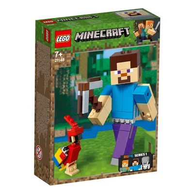 Produktbild von LEGO® Minecraft™ Minecraft™-BigFig Steve mit Papagei, 21148