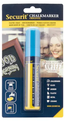 Produktbild von Securit® Original Kreidemarker mit Blockspitze in Blau - Kreidestifte