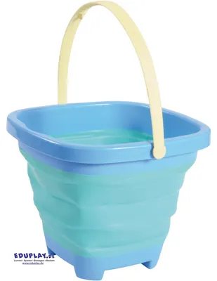 Obrázok produktu pre EDUPLAY 160256 Skladacie vedro, 2 l, štvorcové, priestorovo úsporné, 18,5 x 18,5 cm, výška 4,7-15,5 cm, modré