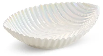 Zdjęcie produktu dla Misa dekoracyjna NELA 24x18x7 cm perłowa ceramiczna