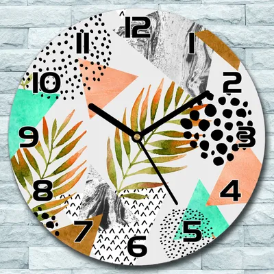 Produktbild von Wanduhr aus Glas Rund fi 30 Abstrakte exotische Quarz Deko Schlafzimmer Büro