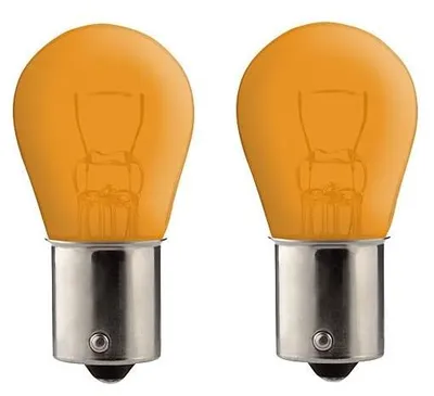 Obrázok produktu pre 2 žiarovky BA15S, 21W, 6V, oranžové, vhodné do automobilov, motocyklov, skútrov