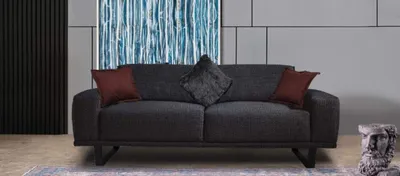 Produktbild von Design Sofa 3 - Sitzer Wohnzimmer Luxus Schwarzer Möbel Couchen Sofas