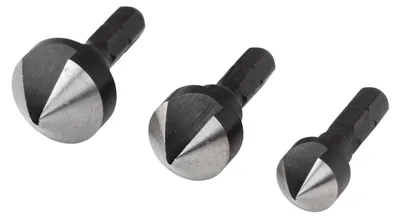Obrázok produktu pre Wolfcraft 2584000 Kegelsenker-Set 3teilig 12 mm, 16 mm, 19 mm Werkzeugstahl 1/4 (6.3 mm) 1 Set