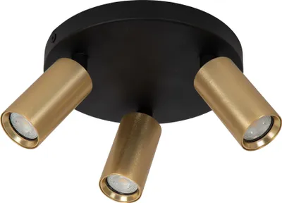 Produktbild von Spot Lampe Aluminium GU10 verstellbar in Schwarz Messing 3-flammig Modern