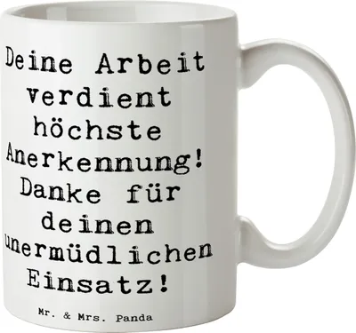 Produktbild von Mr. & Mrs. Panda Tasse Spruch Danke Pflegekraft - Weiß - Geschenk, Kaffeebecher, kaffeetasse bedruckt, Dankeschön, Aufmerksamkeit, Alltagshelden, Bedanken, Anerkennung