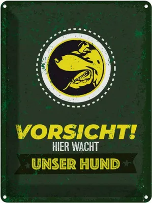 Produktbild von vianmo Blechschild 40x30 cm Vorsicht hier wacht unser Hund Tier Haustier