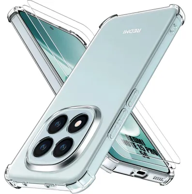 Image de Coque + 2 Verres Trempés pour Xiaomi Redmi Note 15 Pro 5G, Silicone Antichoc Anti-Rayures Slim