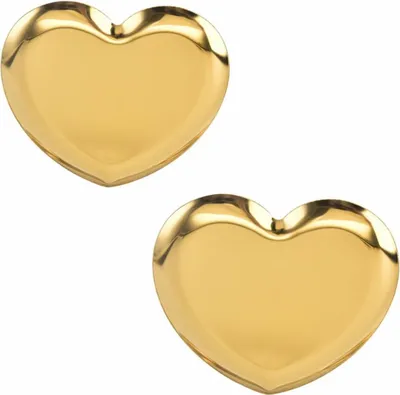 Produktbild von INF Herzförmige Schmuckablagen 2er Set Edelstahl Dekoschale Organizer Gold