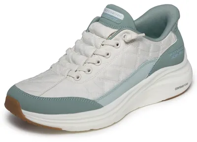 Produktbild von Skechers Damen Contour Foam In Motion Turnschuhe, Off White Mesh/Sage Duraleathe