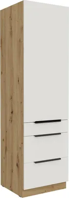 Obrázok produktu pre Potravinová skriňa so šuplíkmi LUNARA - šírka 60 cm, biela / dub artisan
