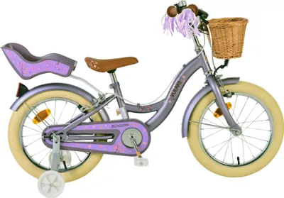 Produktbild von Volare Blossom Kinderfahrrad für Mädchen - 16 Zoll in Lila mit Zweihandbremsen