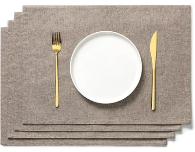 Immagine prodotto di Set di 4 tovagliette Braun, realizzate in tessuto, dimensioni 33 x 48 cm, lavabili