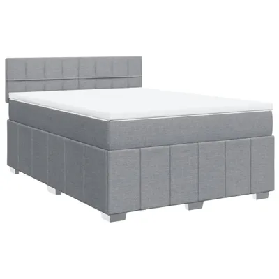 Produktbild von Boxspringbett mit Matratze Hellgrau 140x200 cm Stoff