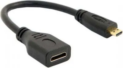 Produktbild von SYSTEM-S Micro HDMI 1.4 Typ D Stecker (male) auf Mini HDMI 1.4 Typ C (female) Buchse Kabel Adapter Converter 15cm