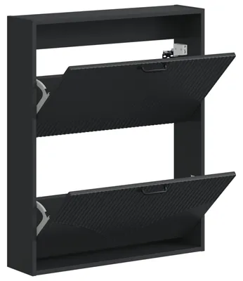 Image de vidaXL Armoire à chaussures à fixer au mur, modèle HOORN, 71 x 17 x 86 cm, en panneaux de particules