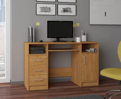 Produktbild von Schreibtisch mit Schubladen | Bürotisch | Tastaturablage