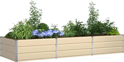 Produktbild von Hochwertigen Möbel Beete - Weiß Pflanzkübel Elfenbein 195x100x45cm Verzinkter Stahl NEU1130316
