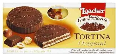 Produktbild von 3x Loacker Tortina Original 3pz Schokoladengenuss gefüllt mit Haselnusscreme Kuchen 63g