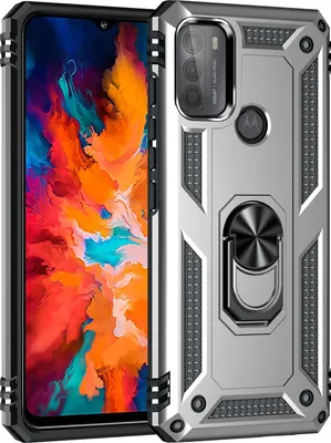 Produktbild von Mobigear Armor Ring  Motorola Moto G50 Hülle Hardcase Backcover Stoßfest mit Ringhalter - Silber
