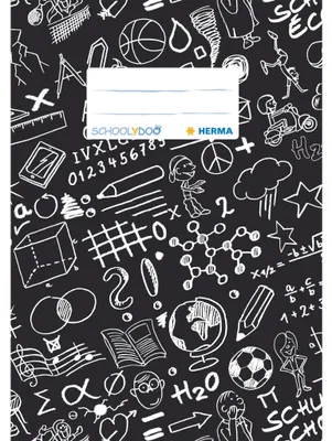 Produktbild von HERMA Heftschoner A5 SCHOOLYDOO schwarz, Schwarz, Kariertes Papier, A5, Polypropylen (PP), 152 mm, 216 mm