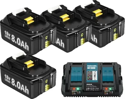 Zdjęcie produktu dla pojemność 8000 mAh, napięcie 18 V, typ Li-Ion, ładowarka 4X8.0Ah1X6A