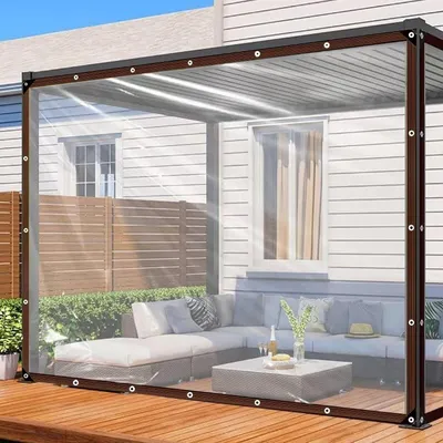 Produktbild von Abdeckplane Wasserdicht Transparente Plane mit Ösen 2x5m