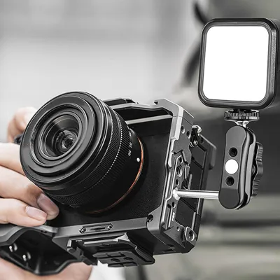 Zdjęcie produktu dla Mini ramię przegubowe z podwójną głowicą kulową, otworem na śrubę 1/4 cala, regulowane do monitora, mikrofonu, oświetlenia wideo LED