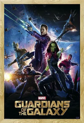 Image de Les Gardiens de la Galaxie - Poster - 2 - One Sheet + cadre amovible, Shinsuke® Maxi MDF hêtre, vitre acrylique