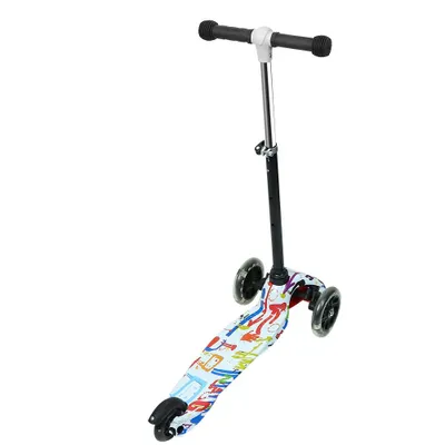 Produktbild von Kinder Scooter,3 Räder Faltbare Scooter mit LED Leuchtenden Räder und Deck,3 Höhenverstellbarer,Rutschfestes Deck,Kinderroller für 3–8 Jahren Kinder