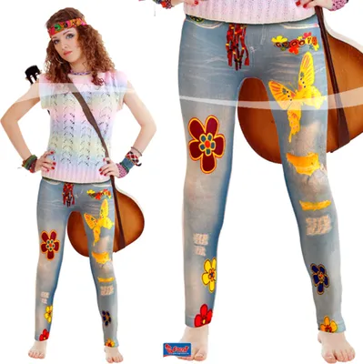 Produktbild von Leggings Flower-Power Jeans-Optik