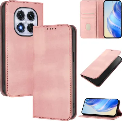 Immagine prodotto di Custodia per Redmi Note 14 Pro 4G, custodia in pelle vintage con protezione RFID, slot per schede, supporto Rosa