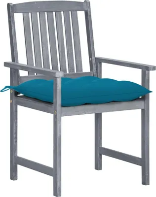 Produktbild von vidaXL Gartenstühle mit Kissen 8 Stk. Massivholz Akazie Grau