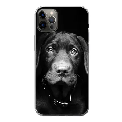 Produktbild von MuchoWow® Handyhülle Schutzhülle Hülle für iPhone 13 Pro Max Hund - Leicht - Schwarz Silikon Softcase Handy Hülle - Mobiltelefon
