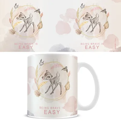 Produktbild von Bambi - Being Brave is Easy- Disney Keramik Tasse Kaffeebecher - Größe Ø8,5 H9,5