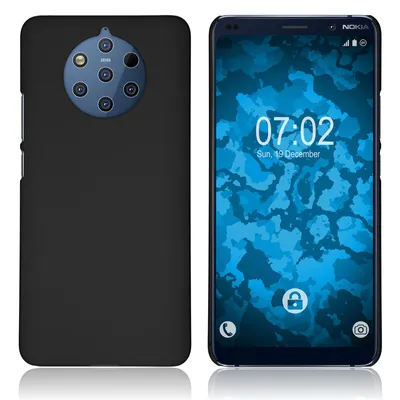 Produktbild von PhoneNatic Case kompatibel mit  Nokia 9 PureView - Hülle schwarz gummiert Hard-case + 2 Schutzfolien