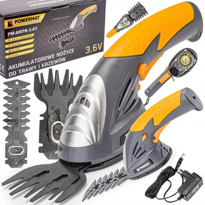 Produktbild von Powermat Akku-Gras- und Strauchschere kabellos 2-in-1