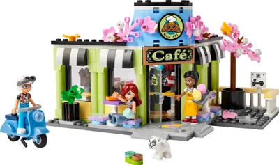 Produktbild von LEGO Friends Heartlake City Café, Kinderspielzeug, Spielzeug-Bäckerei, Geschenkidee für Mädchen und Jungen ab 6 Jahren, Set mit 3 Spielfiguren und Hundefigur 42618