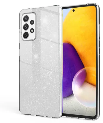 Produktbild von NALIA Glitzer Handy Hülle für Samsung Galaxy A72, Bling Cover Case Glitter Etui Silber