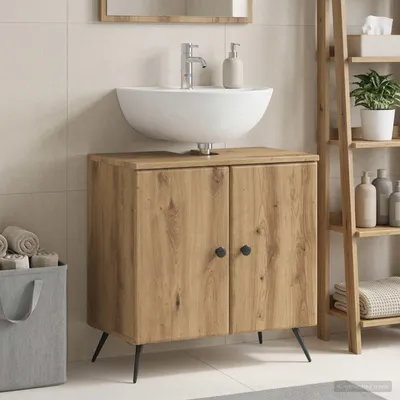 Obrázok produktu pre Maison Exclusive – Skrinka pod umývadlo BREDA, Imitácia dreva Artisan, 59,5 x 31,5 x 59 cm