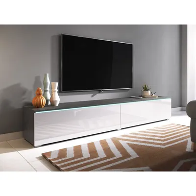 Obrázok produktu pre Televízna skrinka 180 cm WILLA D - matera / lesklá biela