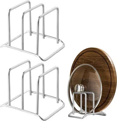 Produktbild von Schneidebrett Halter 2 Stücke, 13 x 10 x 10,5 cm, Edelstahl, Topfdeckel Organizer, für Küche